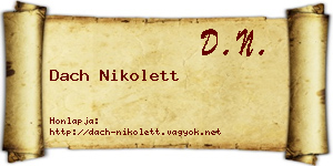 Dach Nikolett névjegykártya